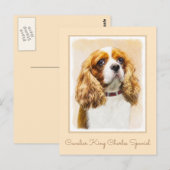 Cavalier King Charles Spaniel Original Malerei Postkarte (Vorne/Hinten)