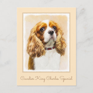 Cavalier King Charles Spaniel Original Malerei Postkarte