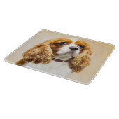 Cavalier King Charles Spaniel Original Malerei Schneidebrett (Ecke)