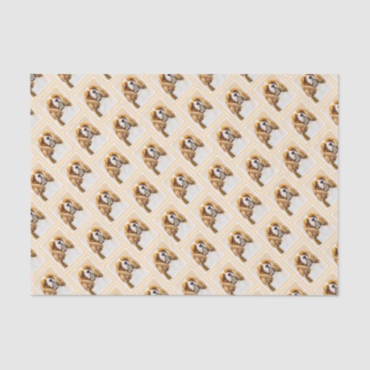 Cavalier King Charles Spaniel Original Malerei Seidenpapier (Vorderseite)