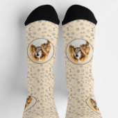 Cavalier King Charles Spaniel Original Malerei Socken (Oben)