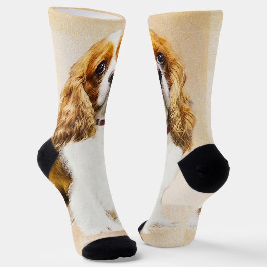 Cavalier King Charles Spaniel Original Malerei Socken (Gewinkelt)