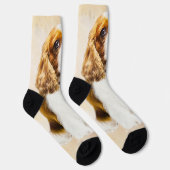 Cavalier King Charles Spaniel Original Malerei Socken (Rechts)