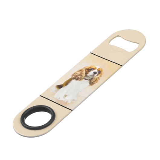 Cavalier King Charles Spaniel Original Malerei Speed Flaschenöffner (Vorderseite Schrägansicht)