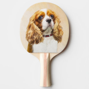 Cavalier King Charles Spaniel Original Malerei Tischtennis Schläger