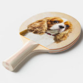 Cavalier King Charles Spaniel Original Malerei Tischtennis Schläger (Vorderseite)