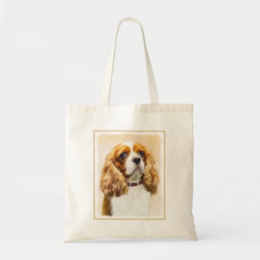 Cavalier King Charles Spaniel Original Malerei Tragetasche (Vorne)