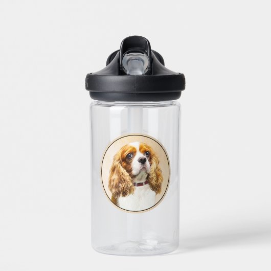 Cavalier King Charles Spaniel Original Malerei Trinkflasche (Vorne)