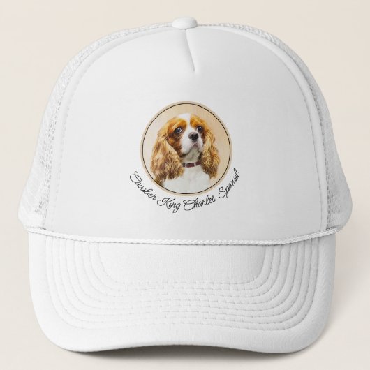 Cavalier King Charles Spaniel Original Malerei Truckerkappe (Vorderseite)