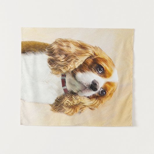 Cavalier King Charles Spaniel Original Malerei Wandteppich (Vorderseite (Horizontal))