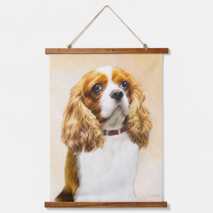 Cavalier King Charles Spaniel Original Malerei Wandteppich Mit Holzrahmen