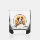Cavalier King Charles Spaniel Original Malerei Whiskyglas (Rückseite)