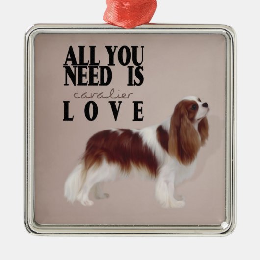 Cavalier King Charles Spaniel Ornament Aus Metall (Vorne)