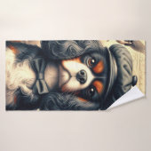 Cavalier King Charles Spaniel Painting Badehandtuch (Badehandtuch)