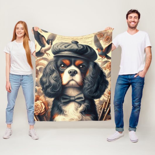 Cavalier King Charles Spaniel Painting Fleecedecke (Beispiel)