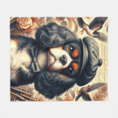 Cavalier King Charles Spaniel Painting Fleecedecke (Vorderseite (Horizontal))
