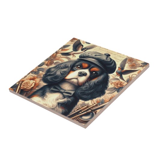 Cavalier King Charles Spaniel Painting Fliese (Seite)