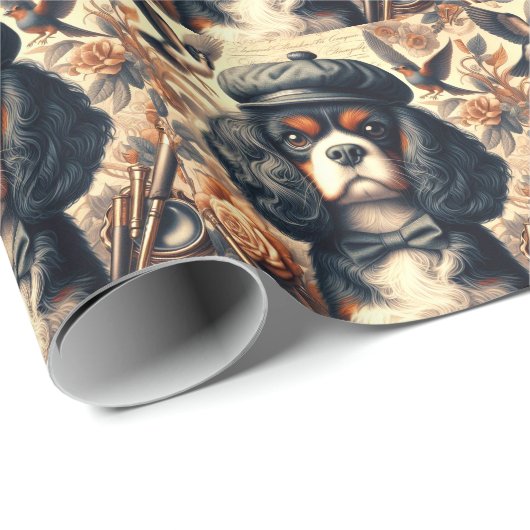 Cavalier King Charles Spaniel Painting Geschenkpapier (Rolleneckpunkt)