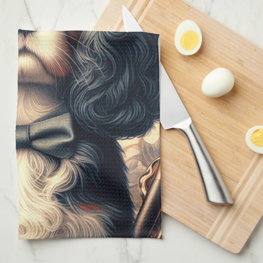 Cavalier King Charles Spaniel Painting Geschirrtuch (Viertel Falte)