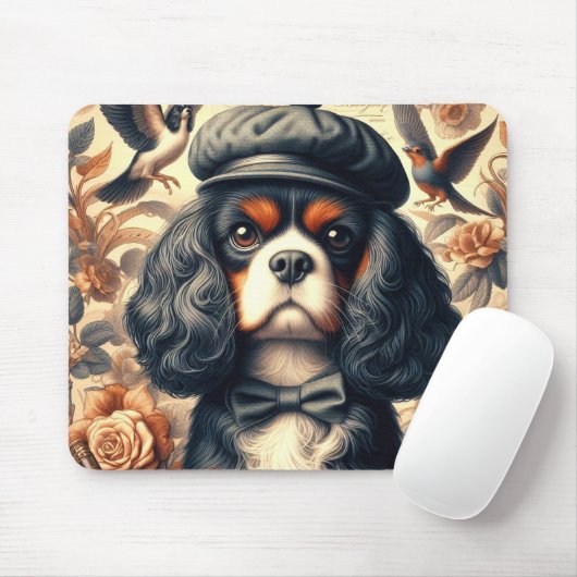 Cavalier King Charles Spaniel Painting Mousepad (Mit Mouse)