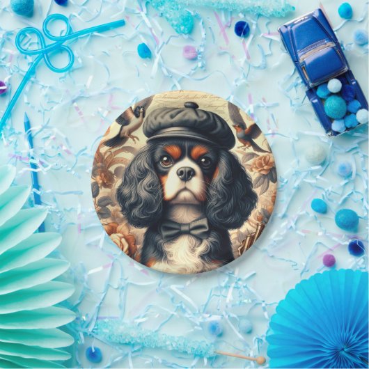 Cavalier King Charles Spaniel Painting Pappteller (Party)