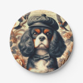 Cavalier King Charles Spaniel Painting Pappteller (Vorderseite)