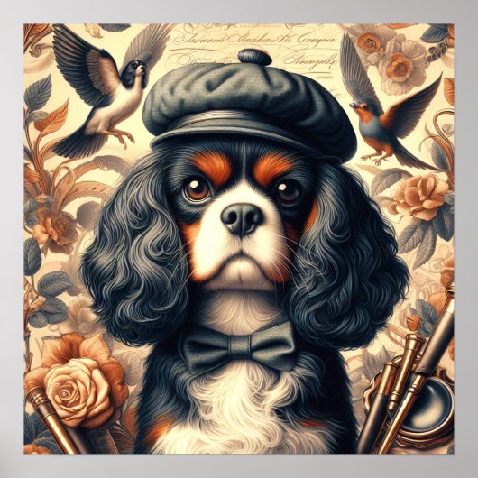 Cavalier King Charles Spaniel Painting Poster (Vorne)