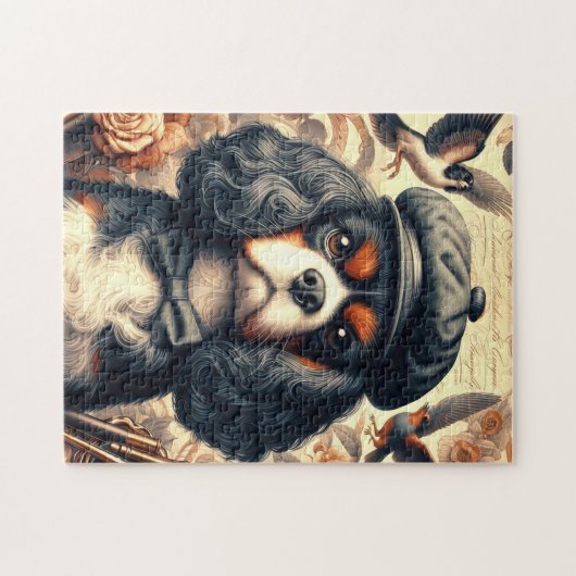 Cavalier King Charles Spaniel Painting Puzzle (Horizontal)