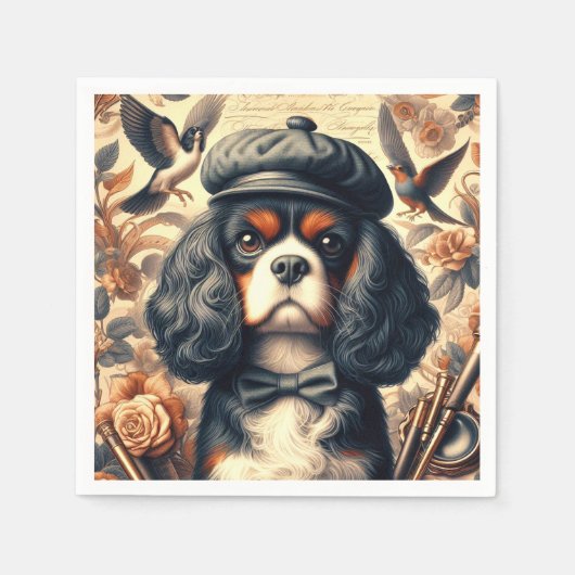 Cavalier King Charles Spaniel Painting Serviette (Vorderseite)