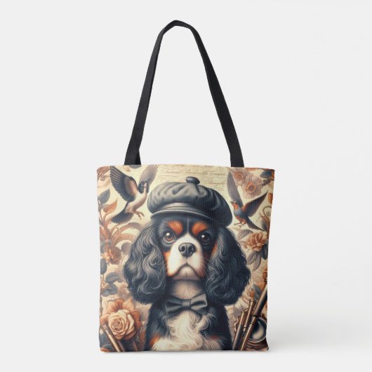 Cavalier King Charles Spaniel Painting Tasche (Rückseite)