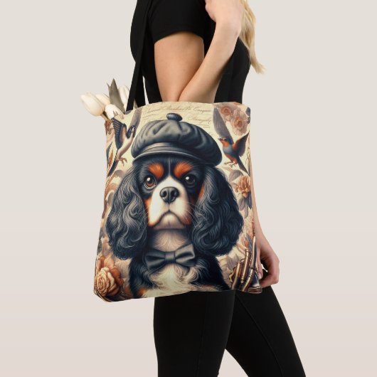Cavalier King Charles Spaniel Painting Tasche (Von Nahem)