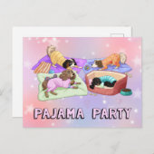 Cavalier King Charles Spaniel Pajama Party Cards! Postkarte (Vorne/Hinten)