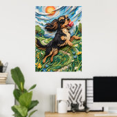 Cavalier King Charles Spaniel Papier Schnitt Kunst Poster (Heimbüro)
