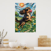 Cavalier King Charles Spaniel Papier Schnitt Kunst Poster (Küche)