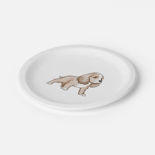 Cavalier King Charles Spaniel Pappteller (Schrägansicht)
