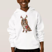 Cavalier King Charles Spaniel Patchwork Weihnachts Hoodie (Vorderseite)