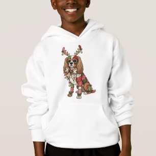 Cavalier King Charles Spaniel Patchwork Weihnachts Hoodie