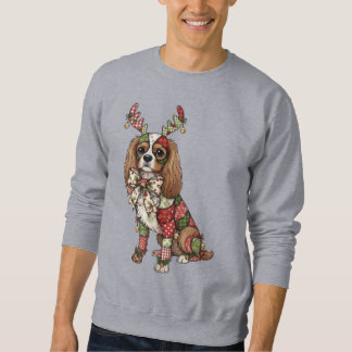 Cavalier King Charles Spaniel Patchwork Weihnachts Sweatshirt