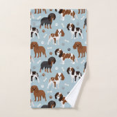 Cavalier King Charles Spaniel Paws and Bones Badhandtuch Set (Handtuch)