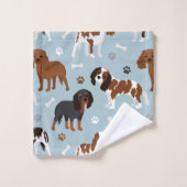 Cavalier King Charles Spaniel Paws and Bones Badhandtuch Set (Waschlappen)
