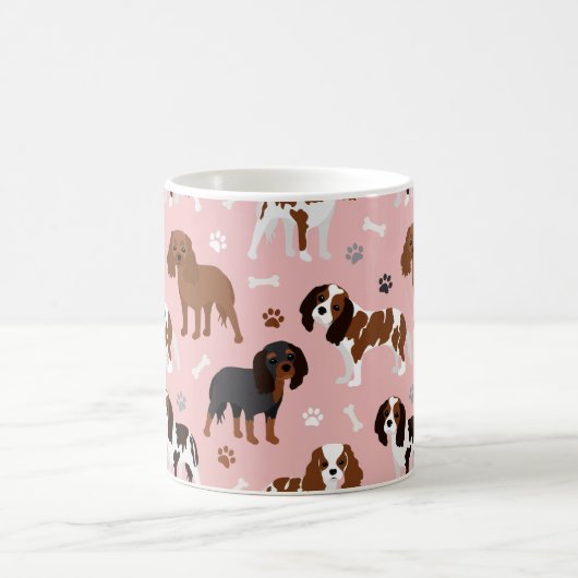 Cavalier King Charles Spaniel Paws and Bones Coffe Kaffeetasse (Mittel)