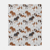 Cavalier King Charles Spaniel Paws and Bones Fleecedecke (Vorderseite)