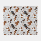 Cavalier King Charles Spaniel Paws and Bones Fleecedecke (Vorderseite (Horizontal))