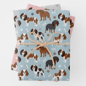 Cavalier King Charles Spaniel Paws and Bones Geschenkpapier Set (Beispiel)