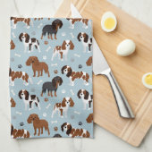 Cavalier King Charles Spaniel Paws and Bones Geschirrtuch (Viertel Falte)