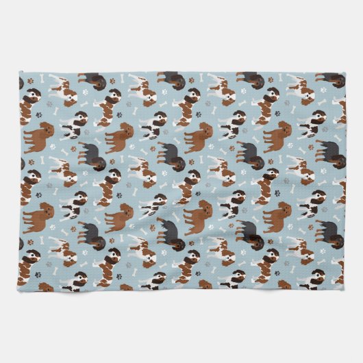 Cavalier King Charles Spaniel Paws and Bones Geschirrtuch (Horizontal)