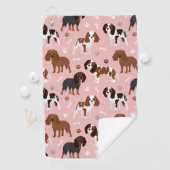 Cavalier King Charles Spaniel Paws and Bones Golf Golfhandtuch (Insitu)