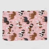 Cavalier King Charles Spaniel Paws and Bones Golf Golfhandtuch (Horizontal)