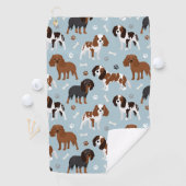 Cavalier King Charles Spaniel Paws and Bones Golfhandtuch (Insitu)