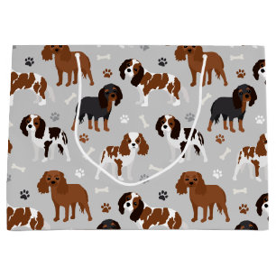 Cavalier King Charles Spaniel Paws and Bones Große Geschenktüte